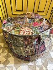 Bohemian tapestry Pouf Living Room Decor Indian Pouffe Foot Stool vintage