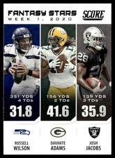 2021 Score Fantasy Stars Davante Adams/Josh Jacobs/Russell Wilson Green Bay