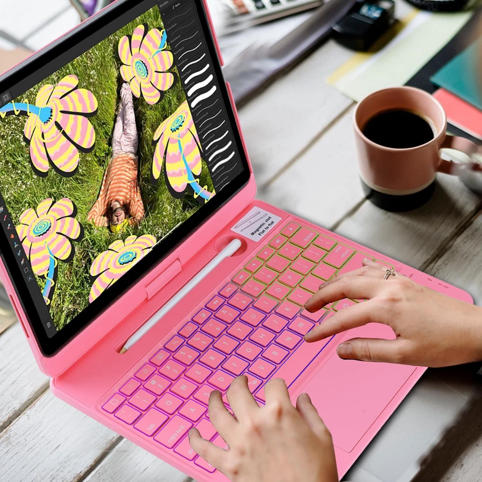 Funda Teclado para iPad Air 13 Pulgadas M3 2025&M2 2024 Mulit Touchpad Retroiluminación 3... Foto 4 de 4