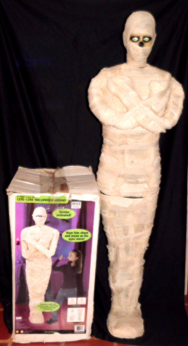Gemmy Lifesize Halloween Mummy Animated Prop 6' Tall Sensor Orig