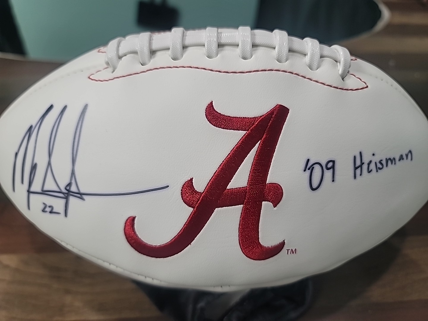 Mark Ingram Autographed Signed Alabama Crimson Tide Alabama Football W/ Heisman Inscription Beckett Witnessed 