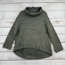 Saturday Sunday Anthropologie High Low Turtleneck Sweater Womens Medium Green