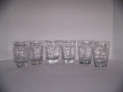 Vintage Libby Paneled Chivalry Juice Glasses 6oz Set Of - 6