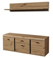Wohnzimmer Tv Lowboard Und Wandboard Set 2-Tlg Wohnwand Tv Schrank Regal Artisan