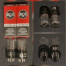 RCA 6SN7 GT TUBE 1955 TOUGH DOGS 2 HOLE BLACK LADDER PLATES MATCHING SET