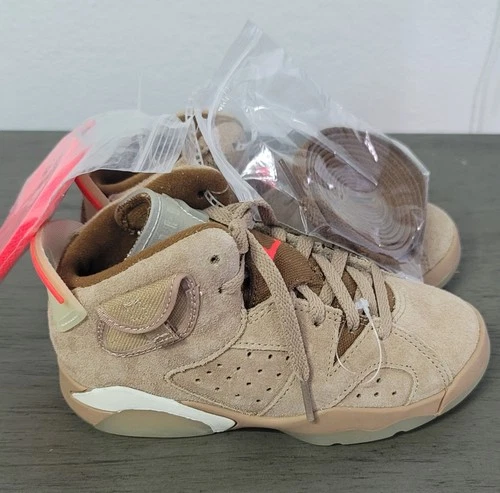 Air Jordan 6 SP Travis Scott British Khaki  Kids Size 11.5c Child DH0693-200