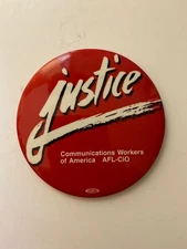 Justice, Communications Workers Of America labor union cause pin