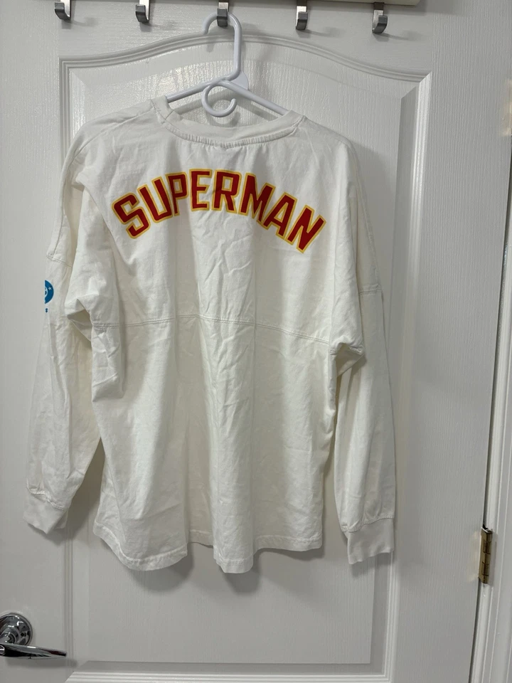 Camisa DC Comics Superman Classic Logo XL Blanca Manga Larga 100% Algodón Foto 2 de 4