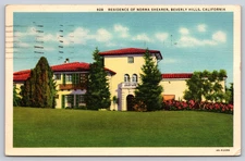 Postcard Residence of Norma Shearer Beverly Hills California