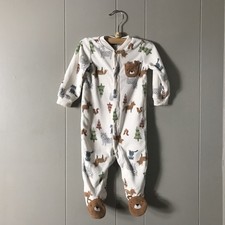 CARTER'S CHILD OF MINE FLEECE WOODLAND ANIMALS FOOTED SLEEPER PAJAMA SIZE 6-9M