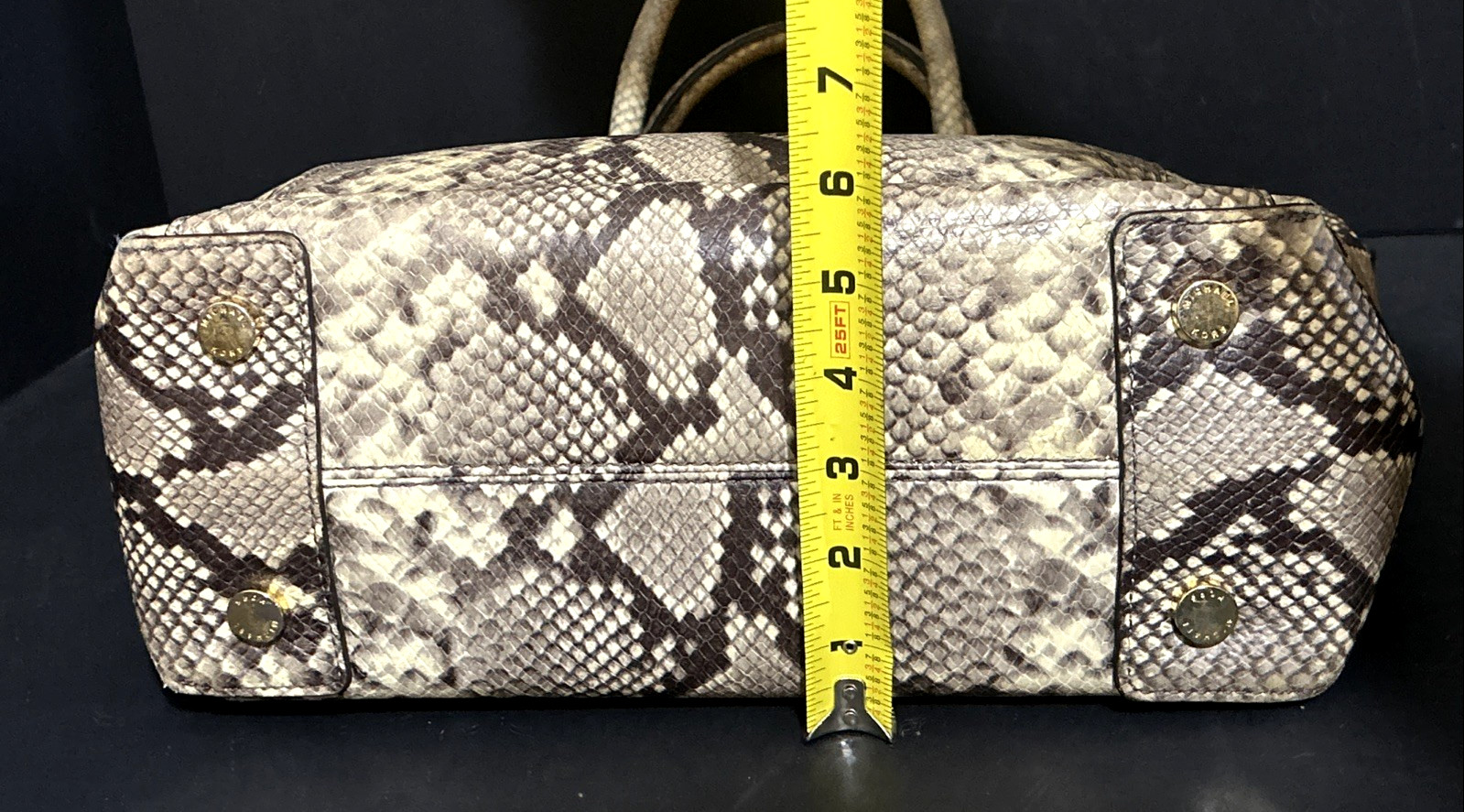 Michael Kors Riley Python Embossed Leather Satche… - image 10