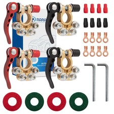 4 PCS Military Spec Battery Terminal Connectors Top Post Kit with Cover,Coppe...