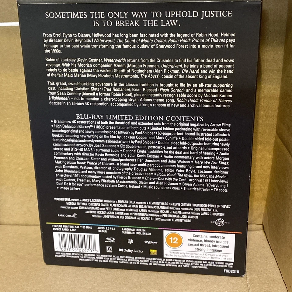 Robin Hood: Prince of Thieves Limited Edition Bluray Boxset with Book & Poster - Image 2 of 4