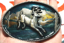 BUCK DEER BELT BUCKLE GREAT AMERICAN BUCKLE CO Vintage 1980 USA Pewter H-472