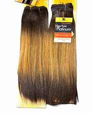 2 packs Sensationnel Yaki Platinum 100 Human Hair Weft Straight 12in TL308