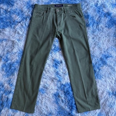 Alberto Stone Modern Fit Green Chino Pants W32 L32