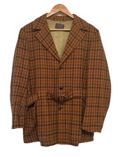 Rare Vintage Pendleton Wool Plaid Brown Blazer Jacket SzM