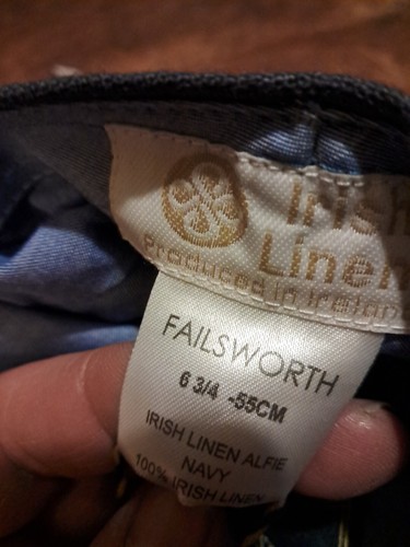 Failsworth Hats Alfie Irish Linen Cap - Blue- 55cm - Picture 10 of 10