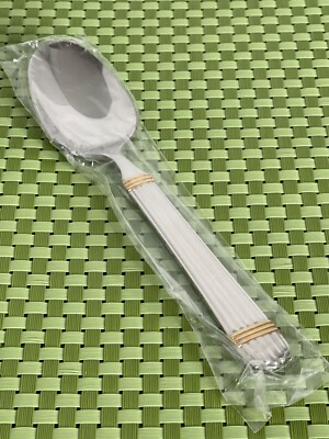 Retroneu ESPRIT GOLD Accent Stainless Oval Soup Spoon 18/8 Korea 5 Ribs Flatware