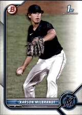 2022 BOWMAN DRAFT 1ST BASE PAPER PROSPECT BD87 KARSON MILBRANDT MARLINS