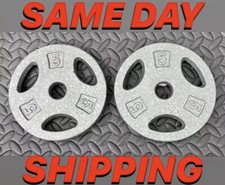 Cap Cast Iron Barbell 5 lbs Set of 2 1 Standard Weightlifting Plates