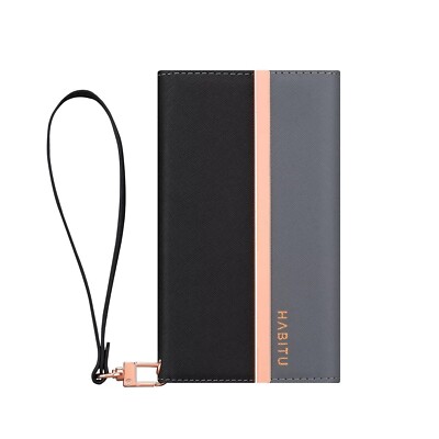 HABITU HEI12BK IPHONE 12 ERIS MAGNETIC FOLIO CASE, BLACK/PINK GRAY