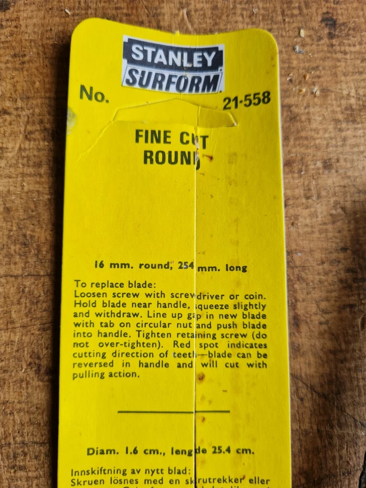 Stanley Surform Blade Fine Cut Round No 21-558 16mm Round 254mm Long - Image 4 of 4