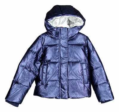 ladies metallic puffer jacket