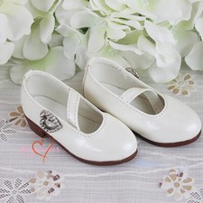 1/4 1/3 BJD Doll PU Leather Student Shoes Low Heels Diamond Heart Buckle Beige
