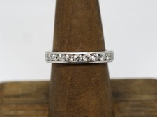 Platinum  Diamonds Half Eternity Band Ring, Size 7.5, approx. 0.55 CTW