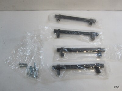 4 Pack Genuine Cosmas 161-128FB Flat Black Cabinet Hardware Euro Style Bar Pulls