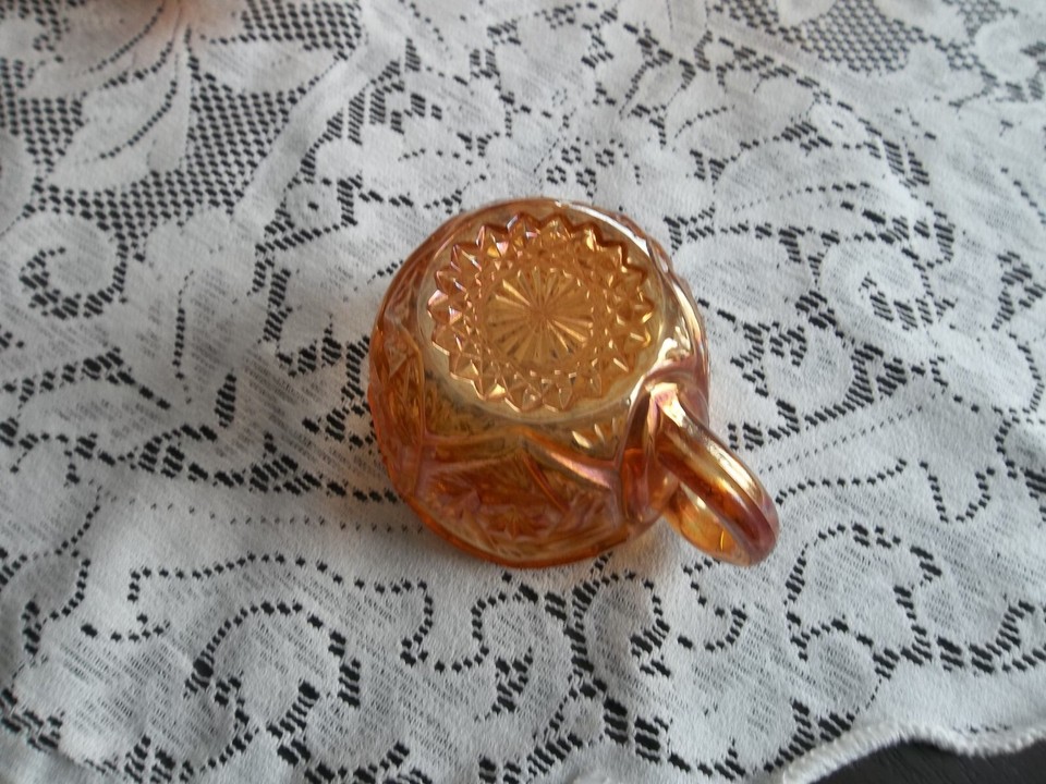 Vintage Marigold Carnival Glass Punch Bowl Set eBay