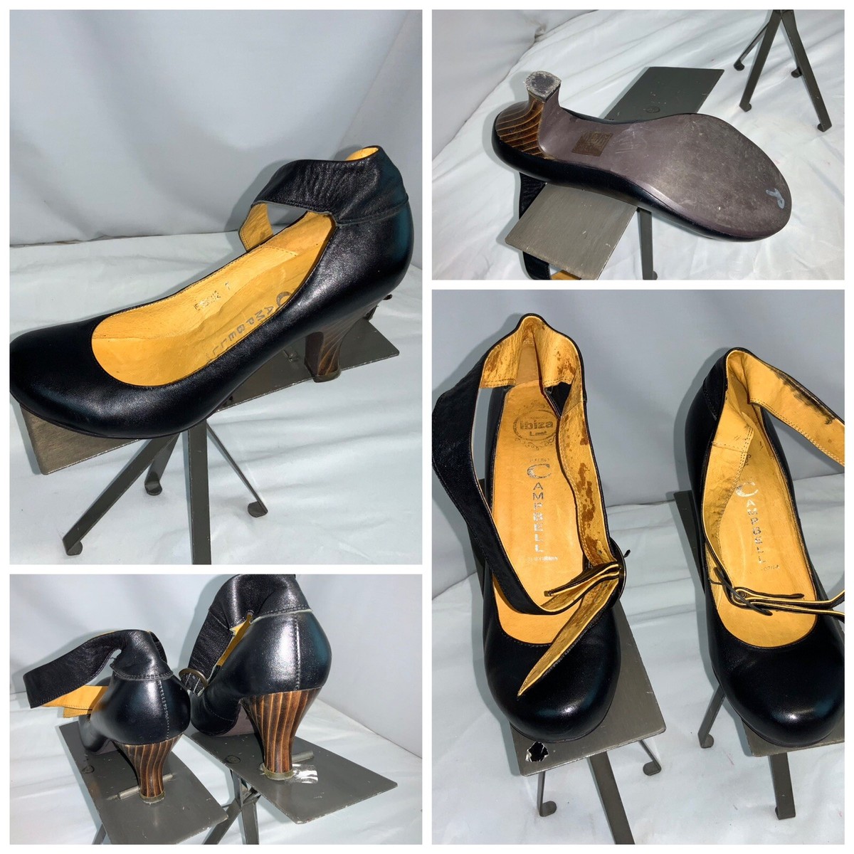 【美品】Ibiza JEFFRFY CAMBELL リボン　黒　フラットシューズ 美品】Ibiza JEFFRFY CAMBELL リボン 黒 フラットシューズ