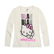 SANRIO t-shirt HELLO KITTY taille 6, 8 ou 10 ans blanc manches longues NEUF