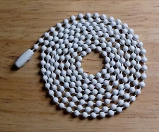 30" White Colored 2.4mm Ball Bead Stylish Fashionable Dog Tag Chain Necklace