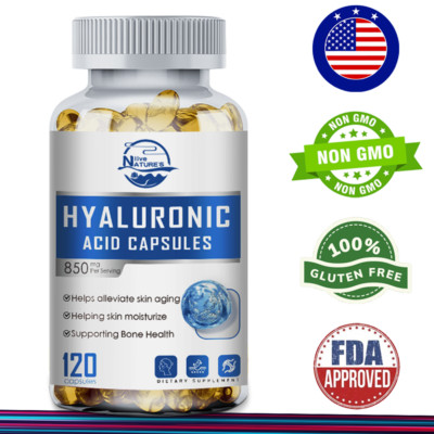 Hyaluronic Acid 850mg Capsules of Vitamin C for Joint and Skin Health 120 Pills