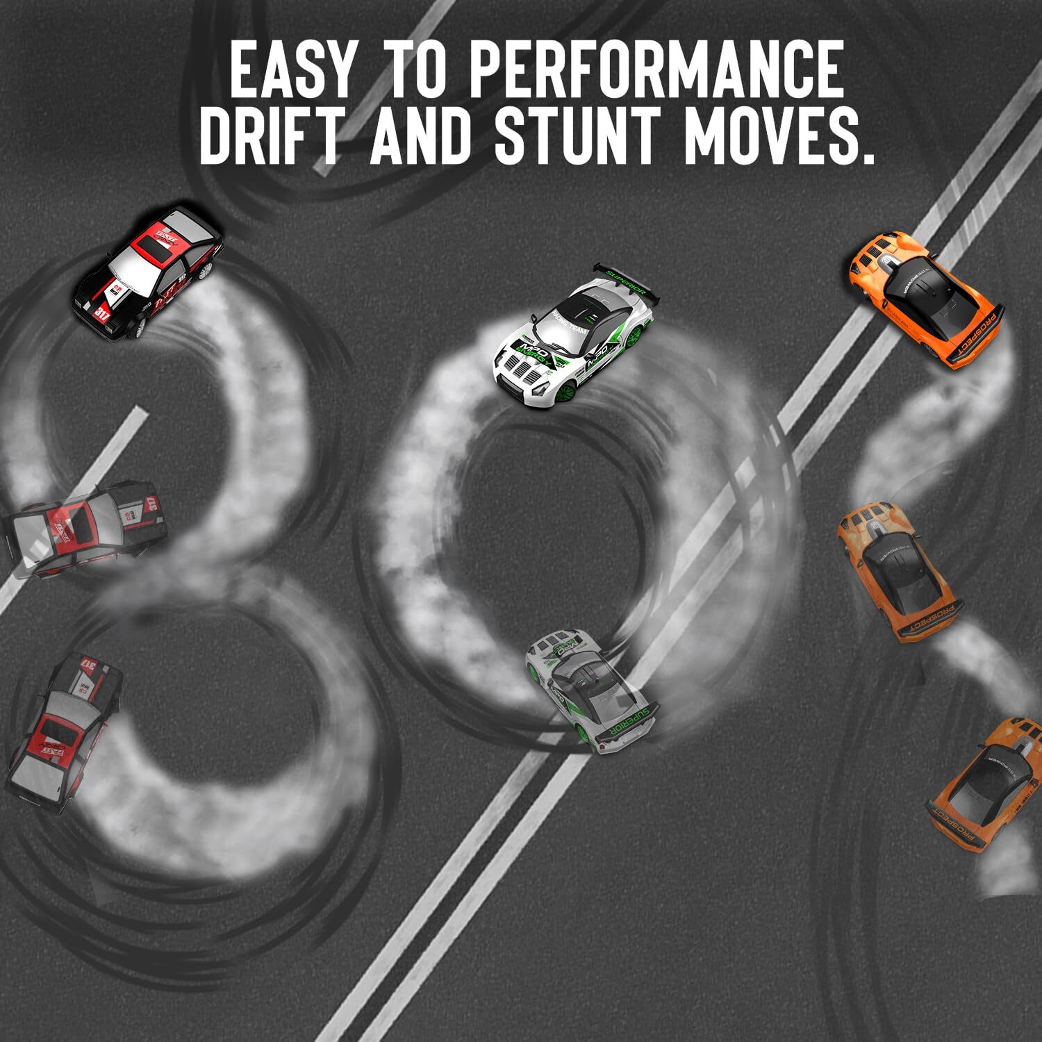1:24Scale RC Drift Car 10MPH 4WD Remote Control Car with LED Racing and Drifting