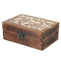 Deko 155X95Mm Holzbox Holzkiste Schatzkiste Truhe Holz Braun Box Ornamente