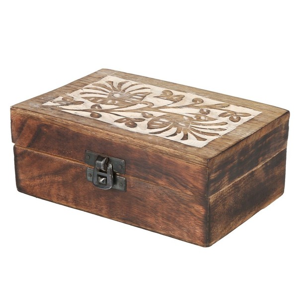 Deko 155X95Mm Holzbox Holzkiste Schatzkiste Truhe Holz Braun Box Ornamente-image