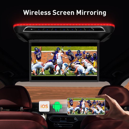 17.3" Large Screen Android Car Ceiling Roof Monitor Auto Flipping TV Player WiFi - Picture 15 of 18
