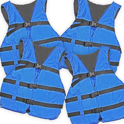 4 Pack Unbranded Life jacket paddle vest; Coast Guard approved Type III PFD life