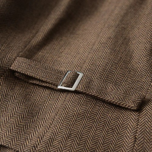 Damen Anzugweste Fischgrät Tweed V-Ausschnitt 4 Knopf Weste Damen Retro Slim... - Bild 6 von 16