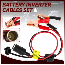 12V Battery To Cigarette Lighter Alligator Clamp Clip 12 Volt Adapter Car Socket