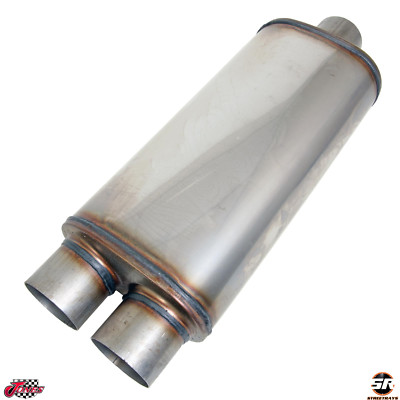 Jones MF2298 Stainless Steel Max Flow Muffler Center In Dual Out 24'' Long