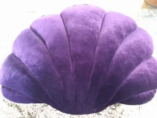 Shell-shaped Cushion Bed, Couch Pillow Fluffy Velvet Stuffed Purple