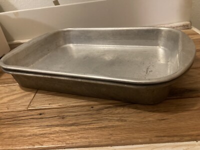 (2) Comet Aluminum Rectangular Cake Baking Pans 14”x10”x2”