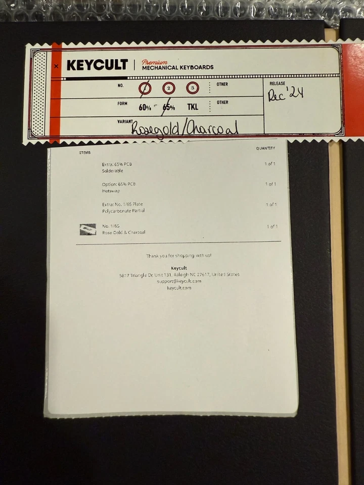 Keycult no 1/65 mechanical keyboard Rose Gold/Charcoal - Image 4 of 4