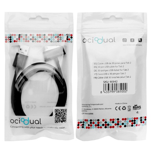 Caricabatteria USB Cavo Dati Nero per Samsung Galaxy TAB 2 7.0' P3100 P3110 - Zdjęcie 7 z 7