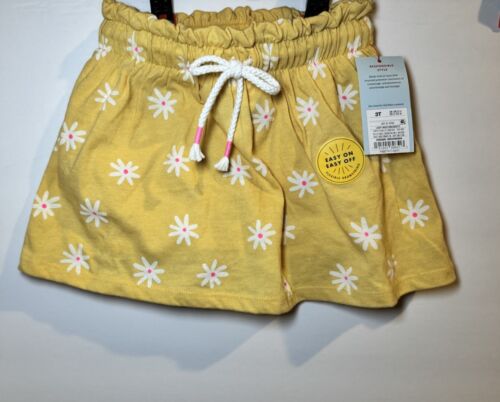 New Cat &Jack Pull-On Skort Yellow Floral Girls Size 3T