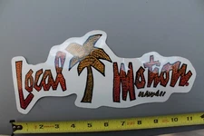 LOCAL MOTION Hawaii Clear Orange Surfboards Tiki OG 80's Vintage Surfing STICKER